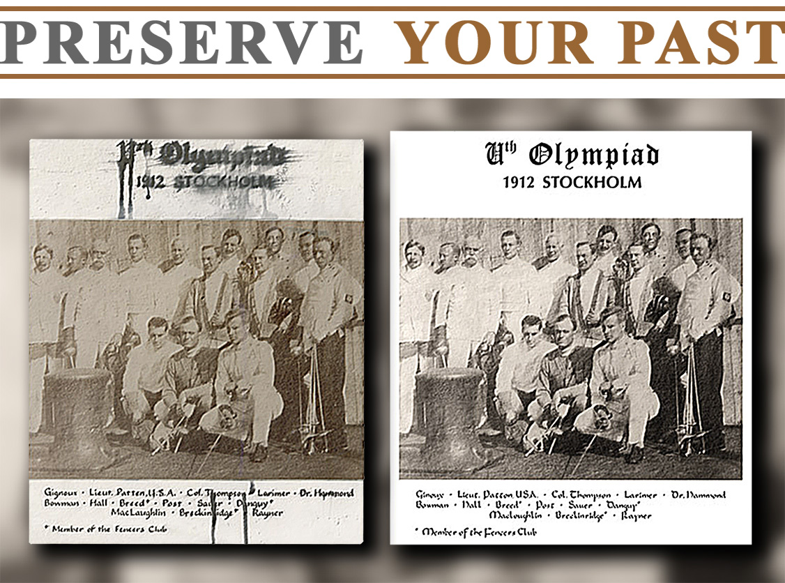 Discover how expert photo restoration uncovered the forgotten history behind a damaged 1912 Olympic fencing photograph and revealed a legendary figure.
