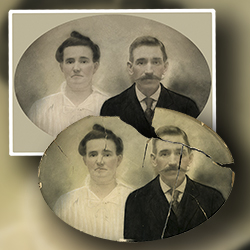 Restoration of 19th Century Irish American family portrait