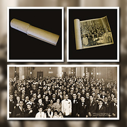 Unrolling, flattening and restoration of a rolled-up photograph