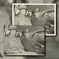 Preservation and archiving of a historic WWII photograph of Dwight Eisenhower and Douglas MacArthur together in Japan