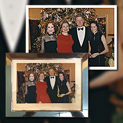 Restoration of a water damaged photograph stuck to glass frame